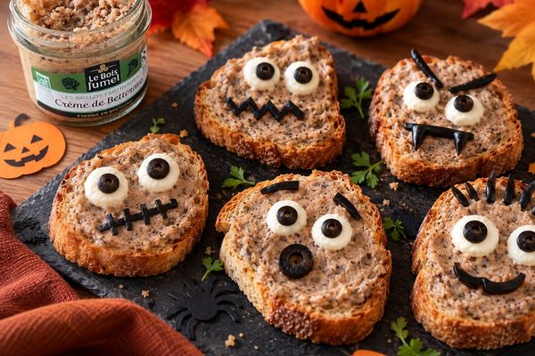 Tartines d'Halloween à la crème de betterave