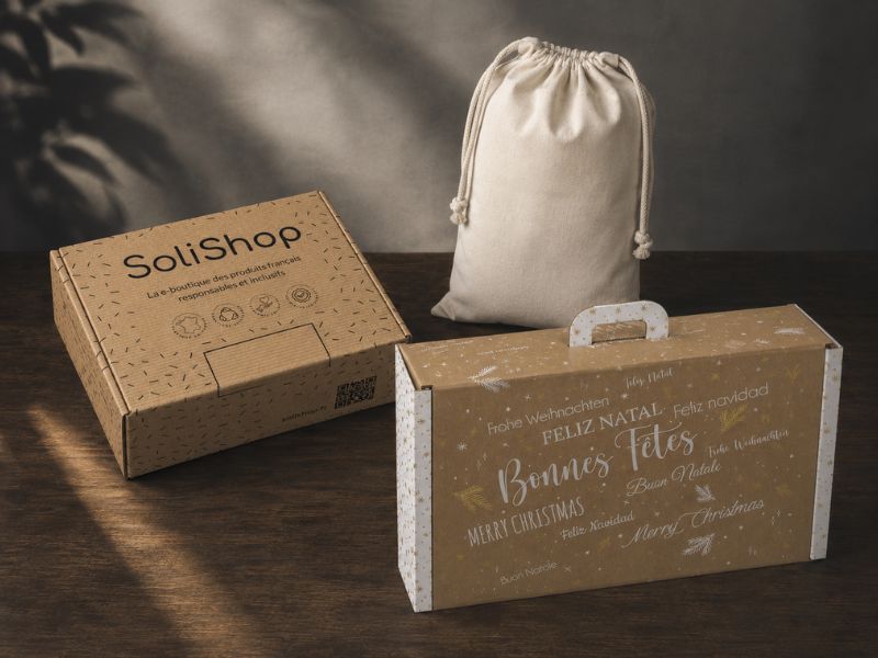 Pochon valisette et coffret kraft personnalisés pour entreprise