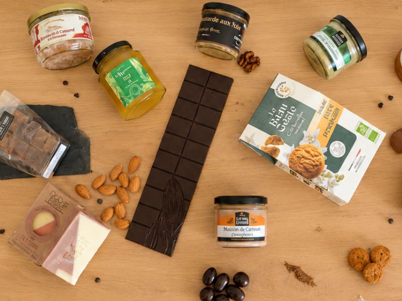 Produits gourmands pour coffret cadeau d'entreprise personnalisé
